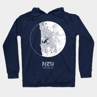 Perth, Australia City Map - Full Moon Hoodie